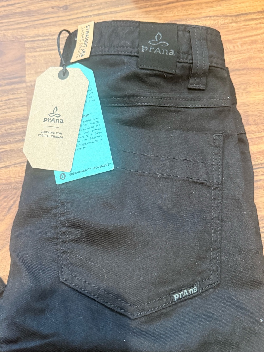 prAna Bridger Men Slim Straight Leg Jeans 32x32 Black Out Stretch M4BD32315